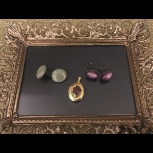 ANTIQUE, VINTAGE earrings with locket (Lot of 3)